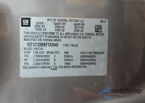 2014 GMC Sierra K2500 Slt from USA, damaged, VIN 1GT121C86EF133940